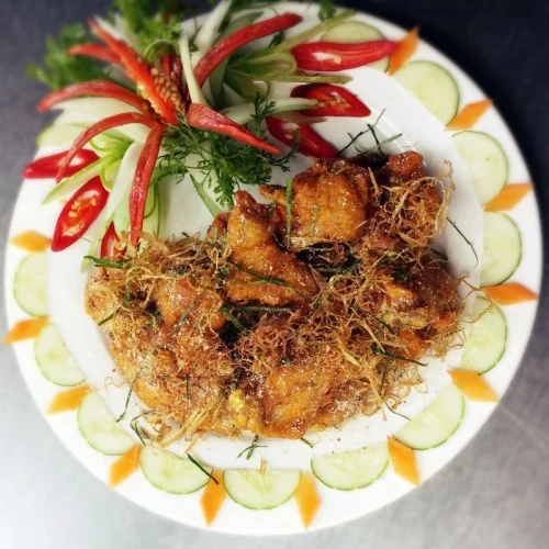 Gà chạy bộ rang muối